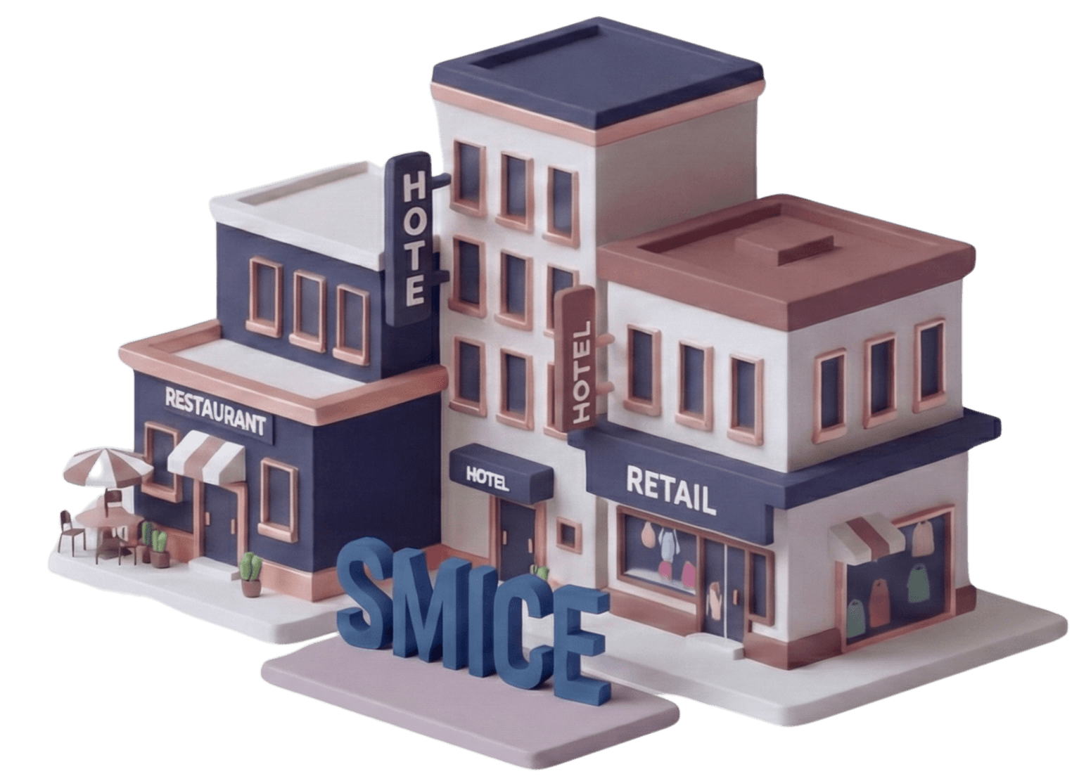 Illustration 3D de bâtiments